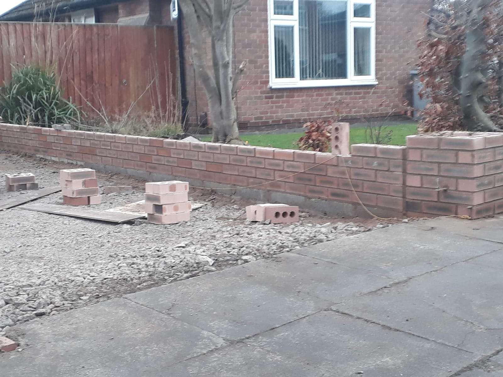 Garden wall brickwork North Wales handyman